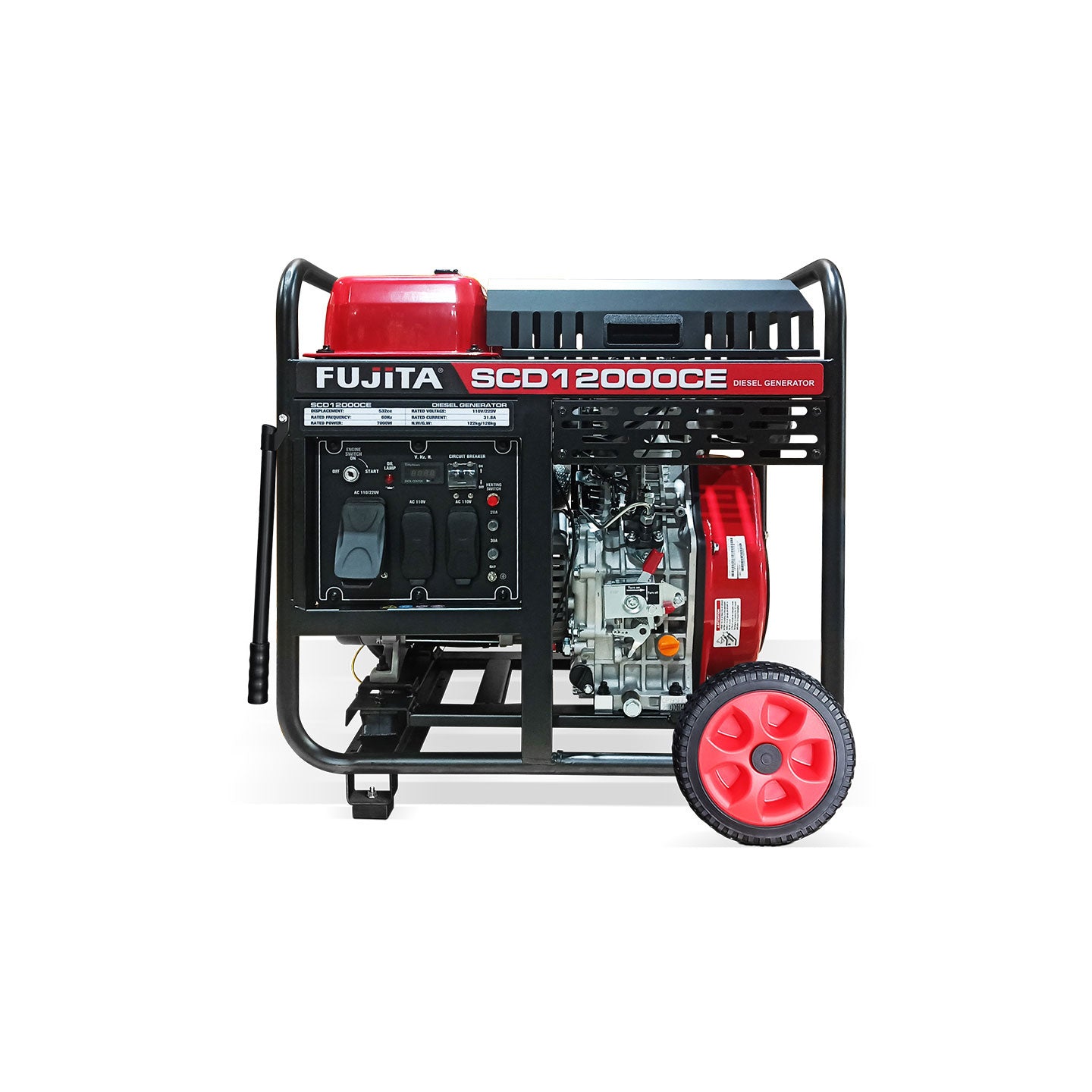 Generador De Energía Diesel De 7.5 kW GSCD12000CE Fujita| 7.000 W | Monofoásico