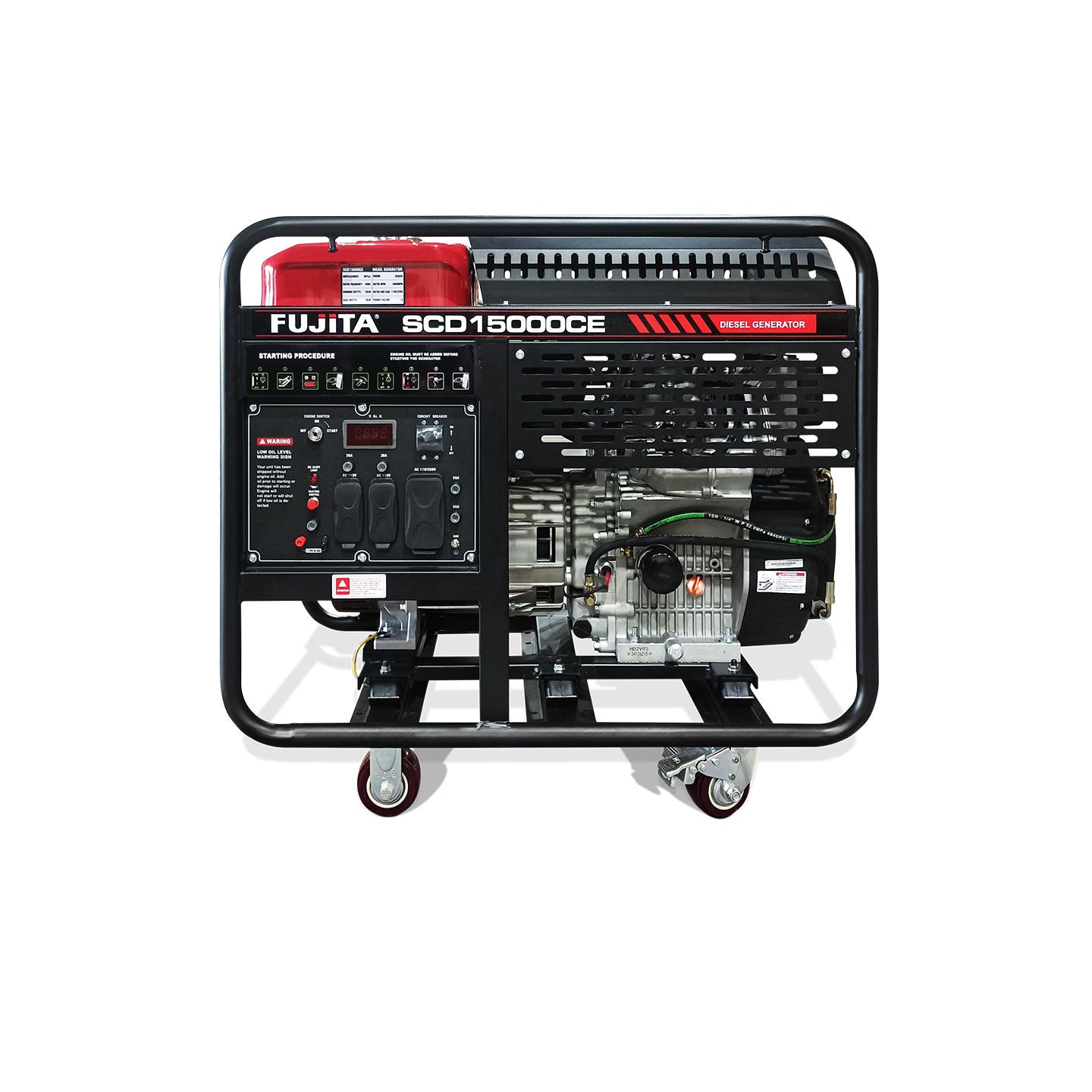 Generador De Energía Diesel De 13 kW GSCD15000CE Fujita| 12.000 W | Monofoásico