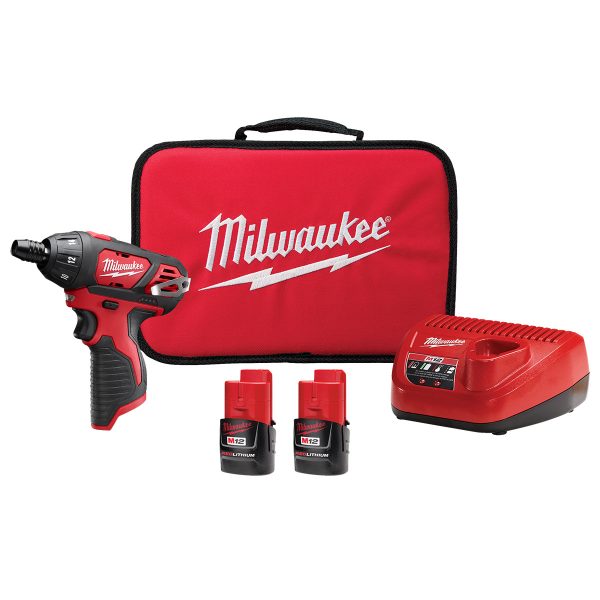 Atornillador Hexagonal Inalámbrico Milwaukee De 1/4" Pulg. MW240122 | M12 | 2 Baterias y Cargador