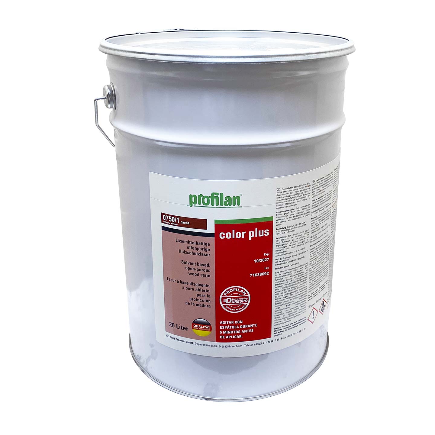 Profilan Color Plus | Recubrimiento (Lasur) Para Protección de Madera en Exteriores | Para Fachadas, Puertas, Ventanas y Pérgolas | Base Solvente