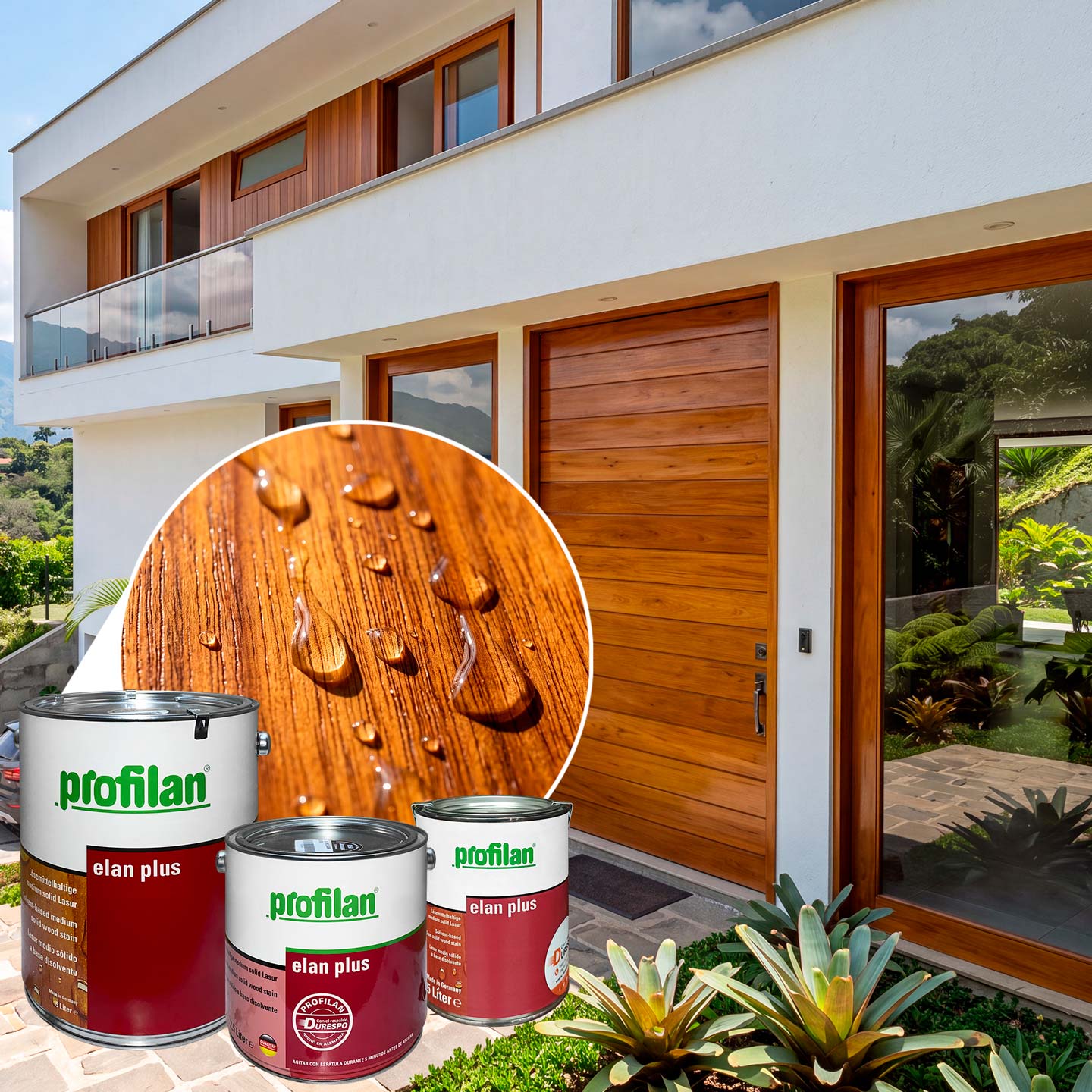 Profilan Elan Plus | Recubrimiento (Lasur) Para Protección de Madera en Exteriores | Para Puertas, Ventanas y Balcones | Base Solvente