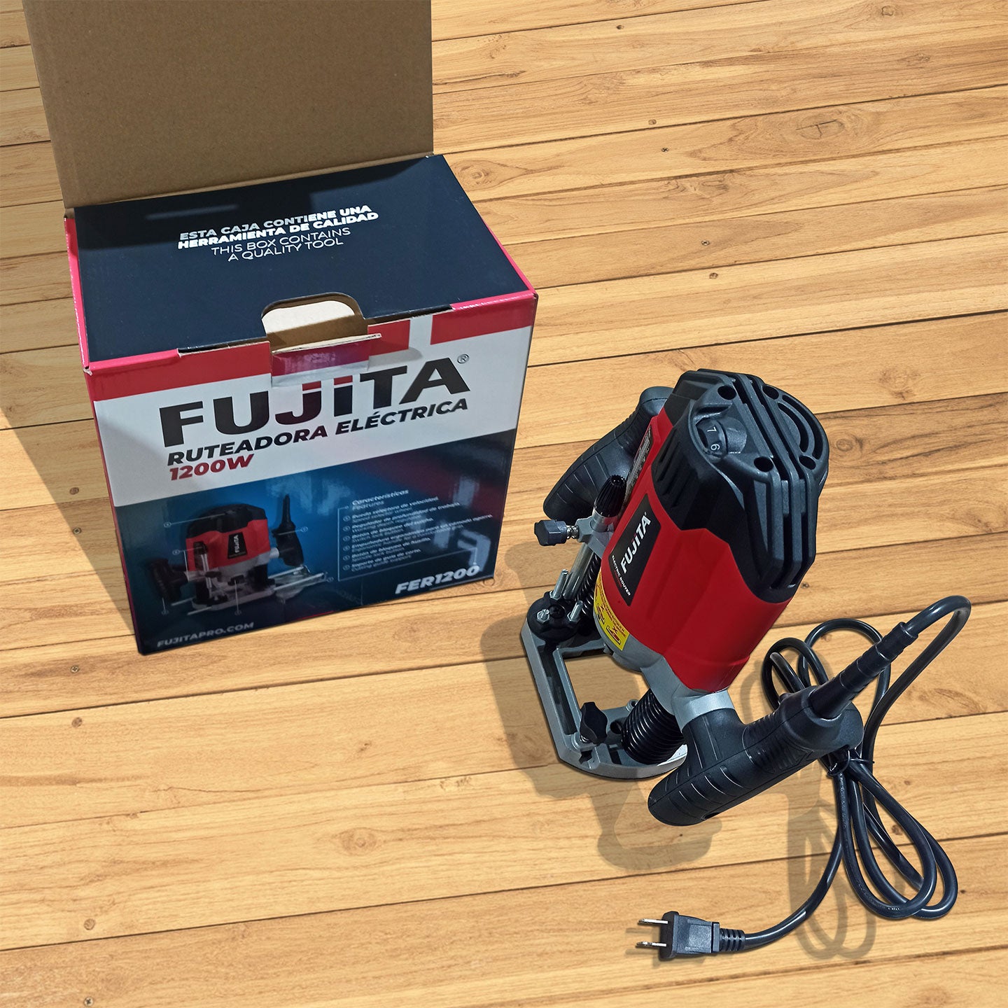 Ruteadora Eléctrica De 1.200W FER1200 Fujita | Fresa de 1/4" | Velocidad Variable | Uso Profesional