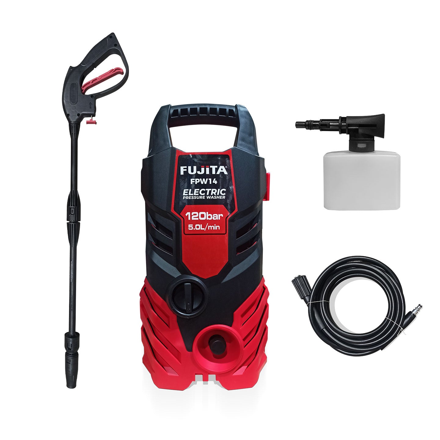 Hidrolavadora Eléctrica De 1400W FPW14 Fujita| 1740 PSI | 5.0 L/Min | Alta Presión