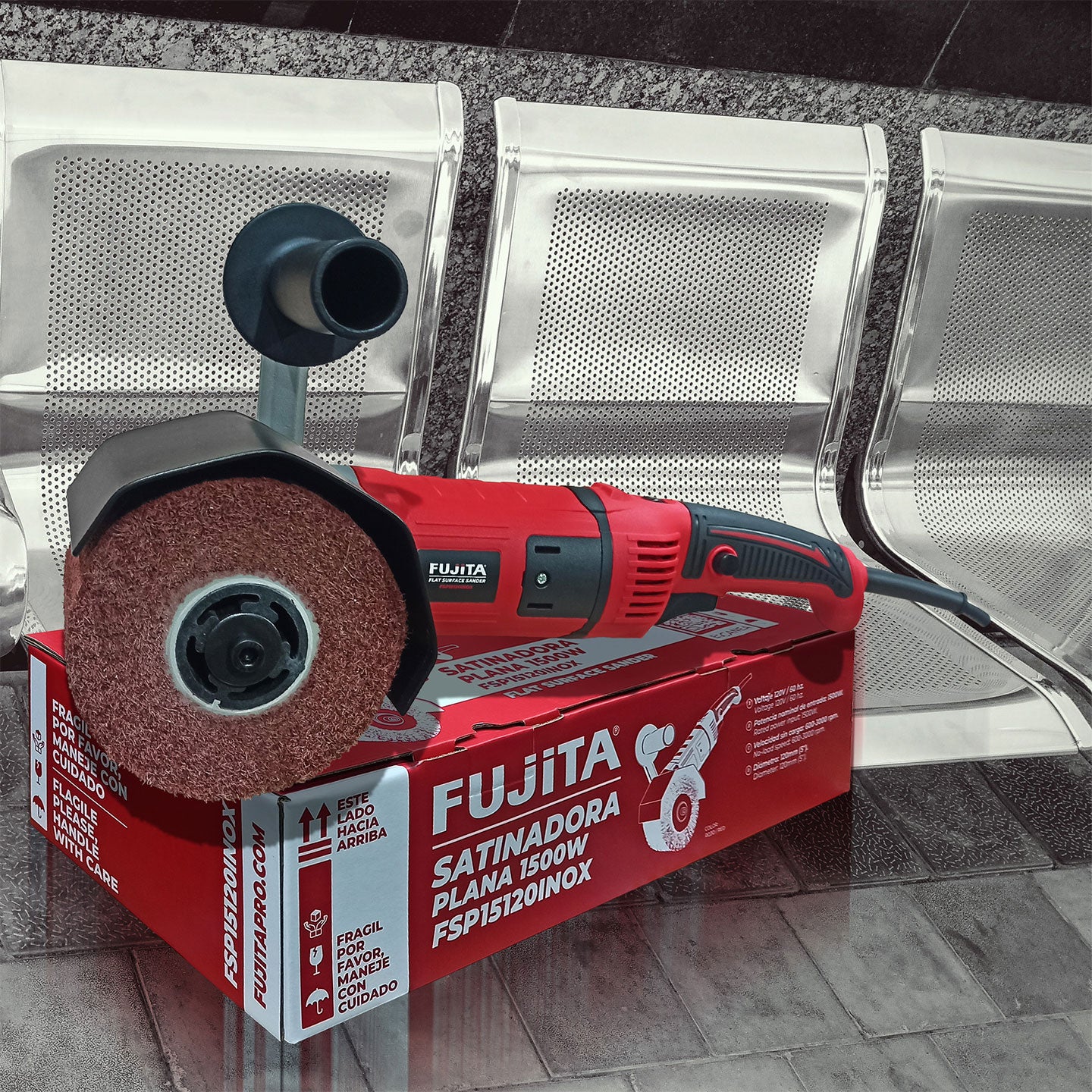 Satinadora Plana De 1.500W FSP15120INOX Fujita | Acero Inoxidable | Uso Profesional E Industrial