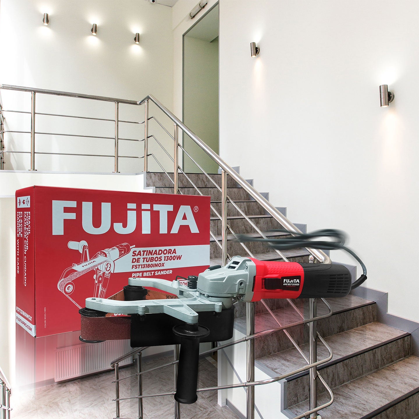 Satinadora De Tubos De 1.300W FST13180INOX Fujita | Acero Inoxidable | Uso Profesional E Industrial