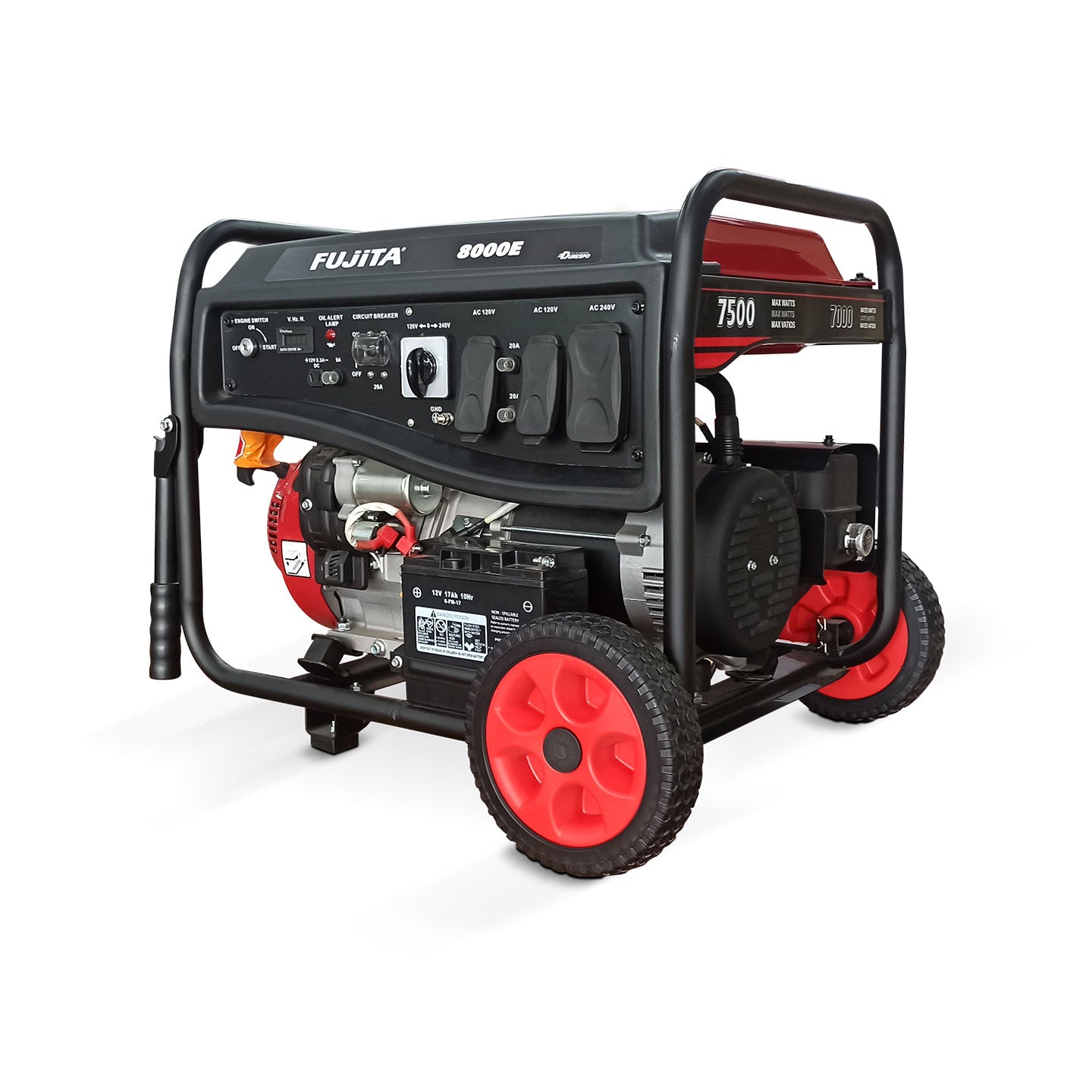 Generador De Energía A Gasolina De 7.500W GD8000E Fujita| 7.0 Kw | Monofásico