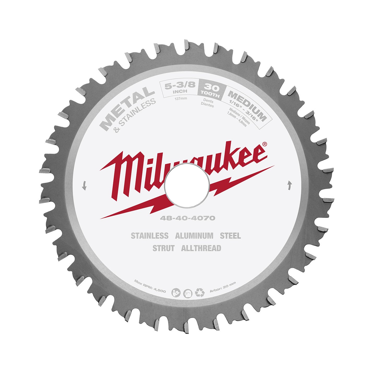 Hoja de Sierra Circular Milwaukee De 5 3/8" Pulg. Corte en Metal