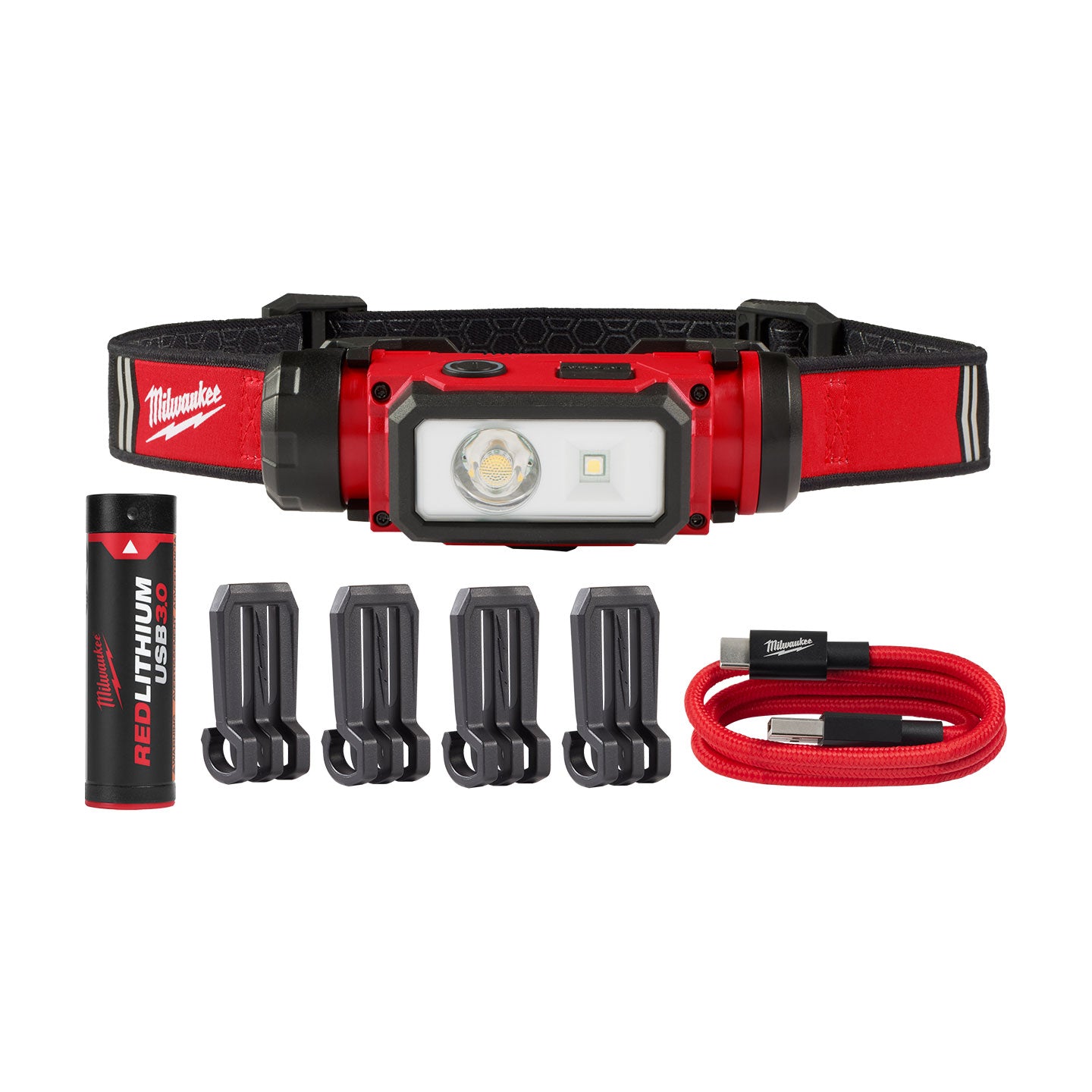 Linterna Frontal Recargable Usb Para Cascos Milwaukee