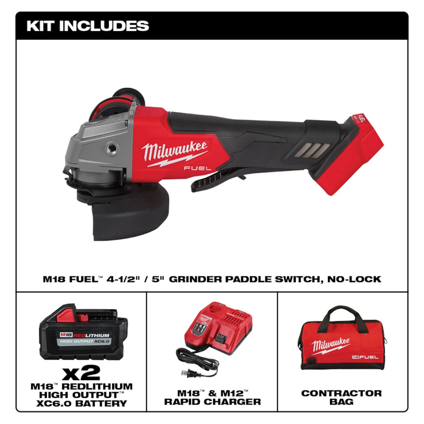 Pulidora Inalámbrica Milwaukee De 4 1 /2" - 5"  Pulg. MW288022 | M18 Fuel | 2 Baterías y Cargador
