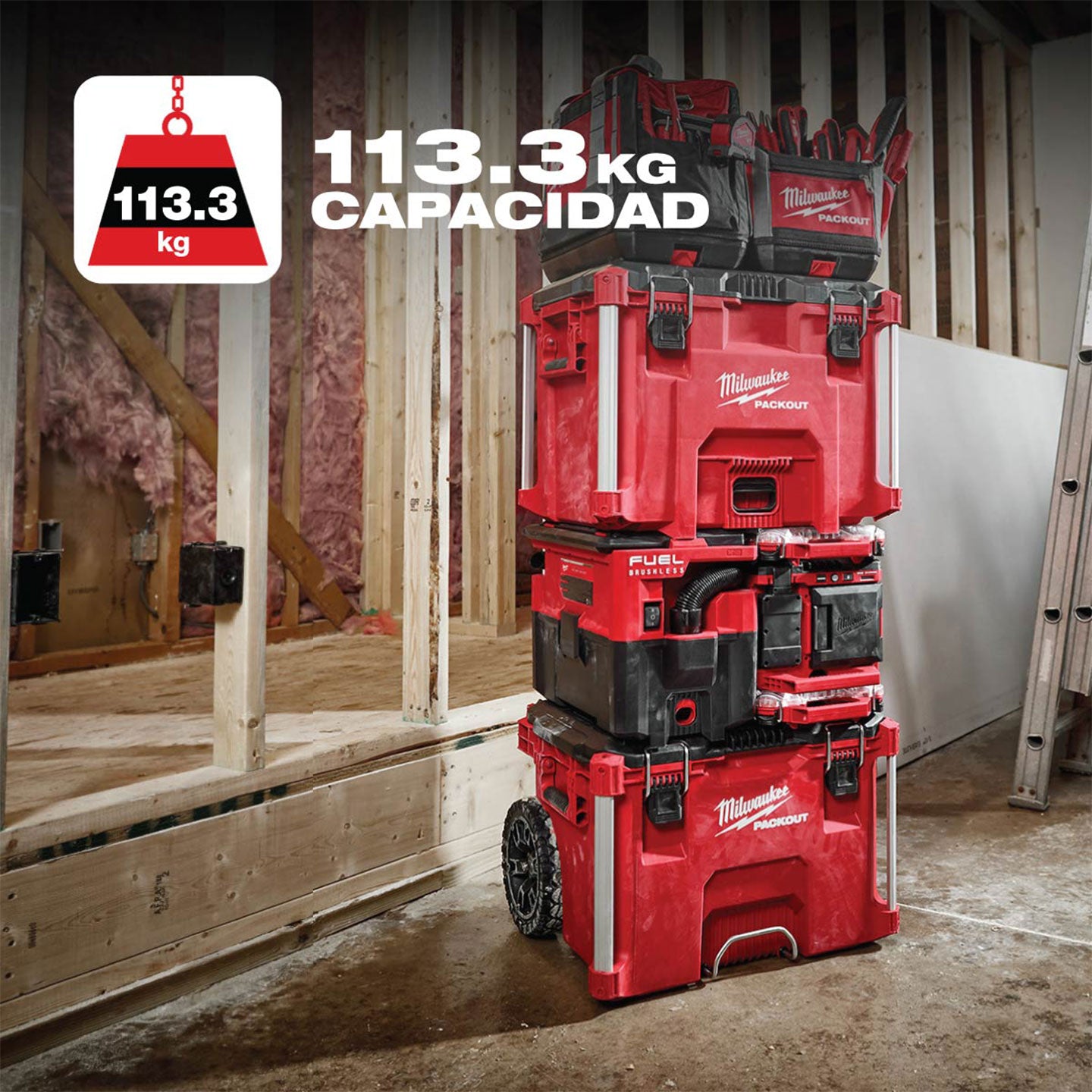 Maleta Organizadora Grande Milwaukee MW48228425 | Capacidad de 100 Lb