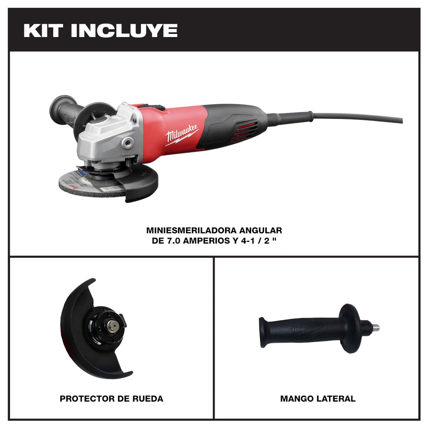 Minipulidora Angular Milwaukee De 4 1/2" Pulgadas MW613033 | 840W | Rendimiento Profesional