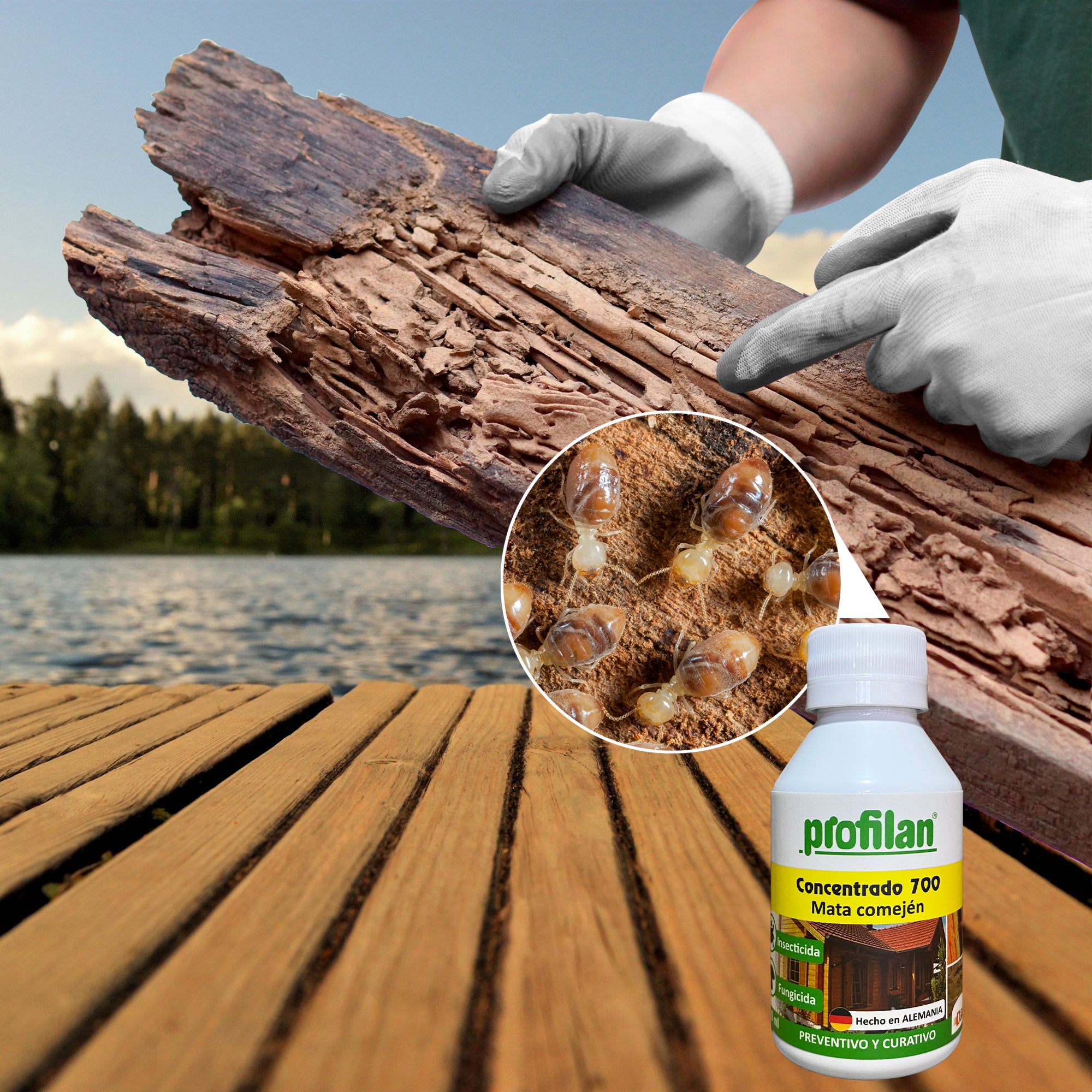 Pintura Lasur Para Madera PROFILAN CONCENTRADO 700 DE 0.75 L INMUNIZANTE