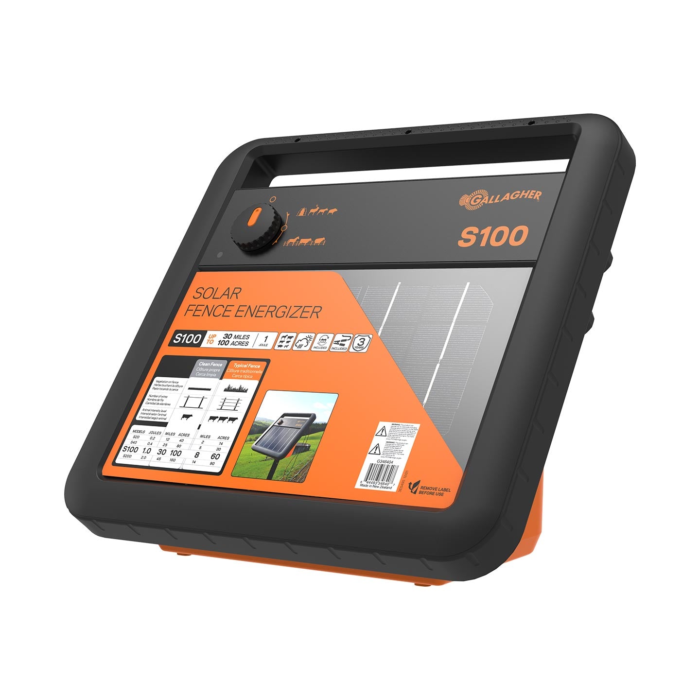 Impulsor Solar Portátil Para Cercas Eléctricas S100 Gallagher | 10 Km | ZG34630