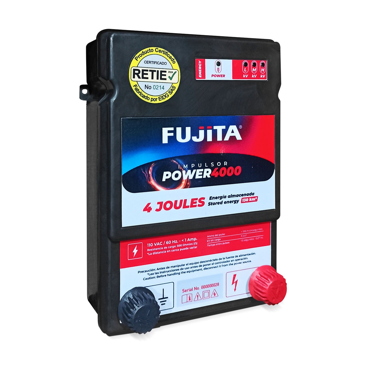 Impulsor Para Cercas Eléctricas Fujita de 4 Joules | 130 Km | ZPOWER4000