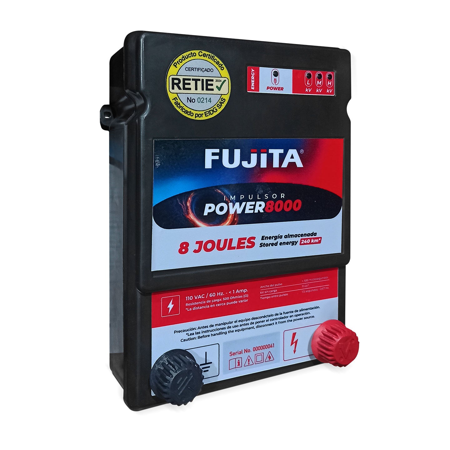 Impulsor Para Cercas Eléctricas Fujita de 8 Joules | 240 Km | ZPOWER8000