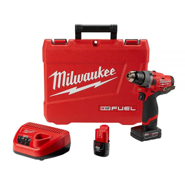 Milwaukee M12™ FUEL Sin Escobillas12-voltios, Taladro/Atornillador de 1/2” inalámbrico con dos baterías ion de litio de 4.0 amperios, MW250322, incluye estuche y cargador multivoltaje - Imagen 2