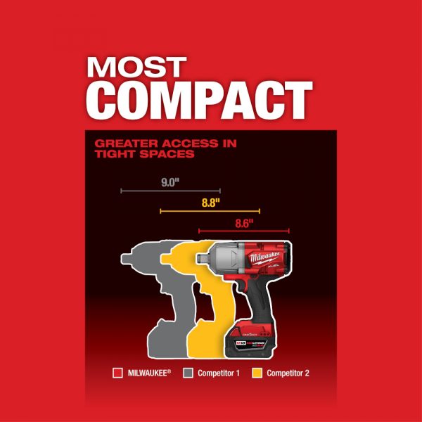 Milwaukee M18™ FUEL Brushless 18-voltios, Llave de impacto 3/4" Inalámbrica con Anillo de Retención y Sistema ONE-KEY™  MW286422,  0 - 1200 ft-lbs, con dos baterías ion de litio de 5.0 amperios, incluye estuche y cargador multivoltaje - Imagen 11