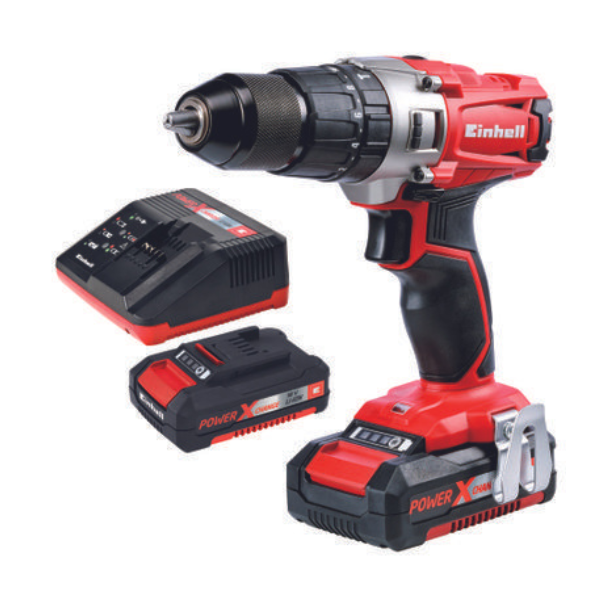 EINHELL TE-CD 18/45 3X-Li +22 2x2.0 Ah - Taladro atornillador a batería 18V  2Ah en maletín E-Box-Basic (con 2 baterías y cargador)