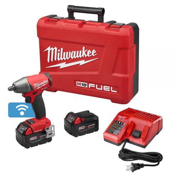 M18™ FUEL Brushless 18-voltios, Llave de impacto 1/2" inalámbrica con anillo de retencion y sistema ONE-KEY™ 2759B-22 Milwaukee, 220 ft-lbs, con dos baterías ion de litio de 5.0 amperios, incluye estuche y cargador multivoltaje. - Imagen 11
