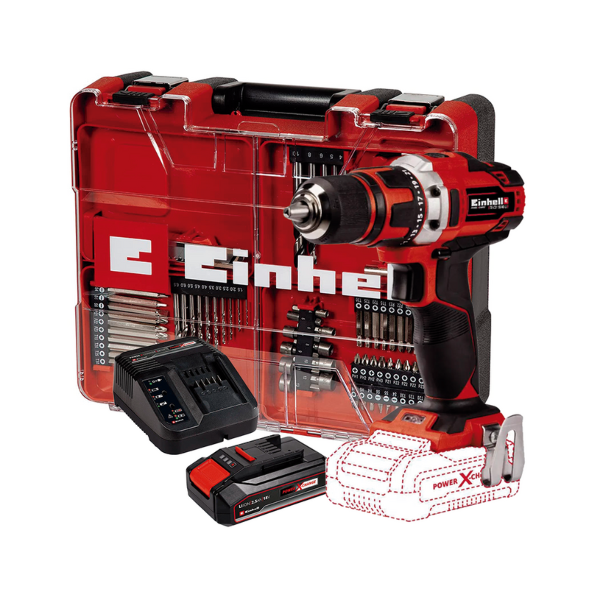 Einhell TE-CD Power X-Change - Taladro inalámbrico de 18 voltios de  velocidad variable de 3/8 pulgadas, con par de 310 en libras, 20+1 ajustes  de par, 550 RPM máximo, luz LED : Herramientas y Mejoras del Hogar 